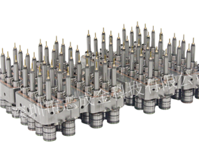 A 64 needle valve hot runner system